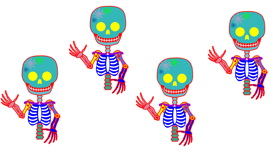 Esqueletos coloridos