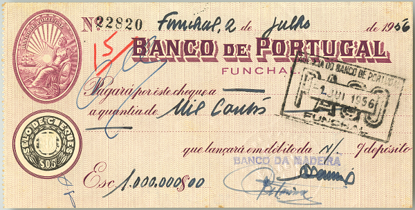 Cheque preenchido