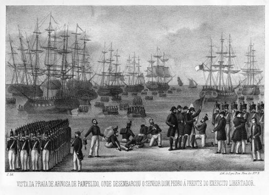 Vista da praia de Arnosa de Pampelido, onde desembarcou o senhor Dom Pedro à frente do exército libertador