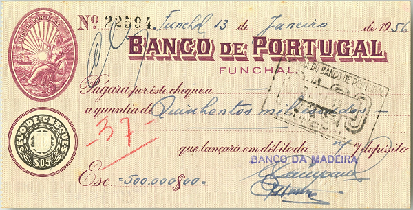 Cheque preenchido