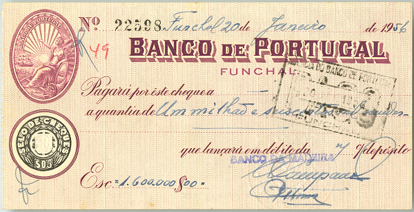 Cheque preenchido