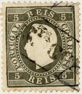 Selo postal de 5 réis