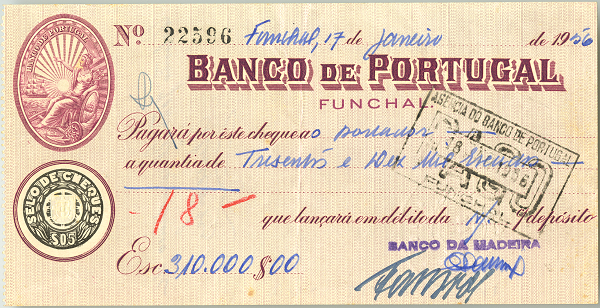 Cheque preenchido