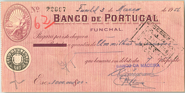 Cheque preenchido
