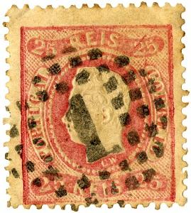 Selo postal de 25 réis
