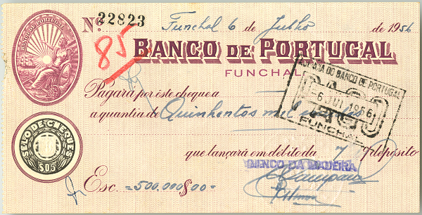 Cheque preenchido