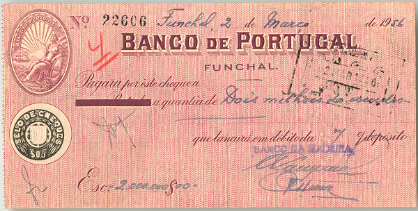 Cheque preenchido