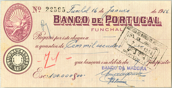Cheque preenchido