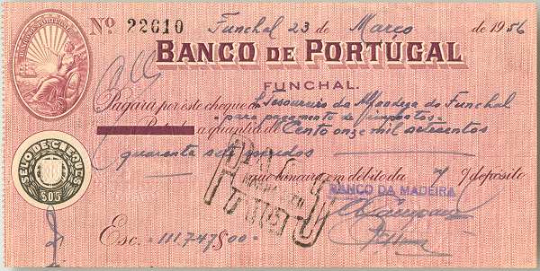 Cheque preenchido
